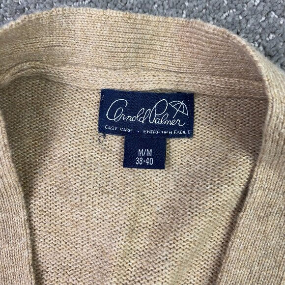 Vintage Arnold Palmer Fair Isle Cardigan Sweater Men's Medium Grandpa Grunge - Picture 5 of 8